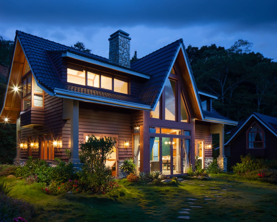 Contemporary Canadian residential architecture set against trees.